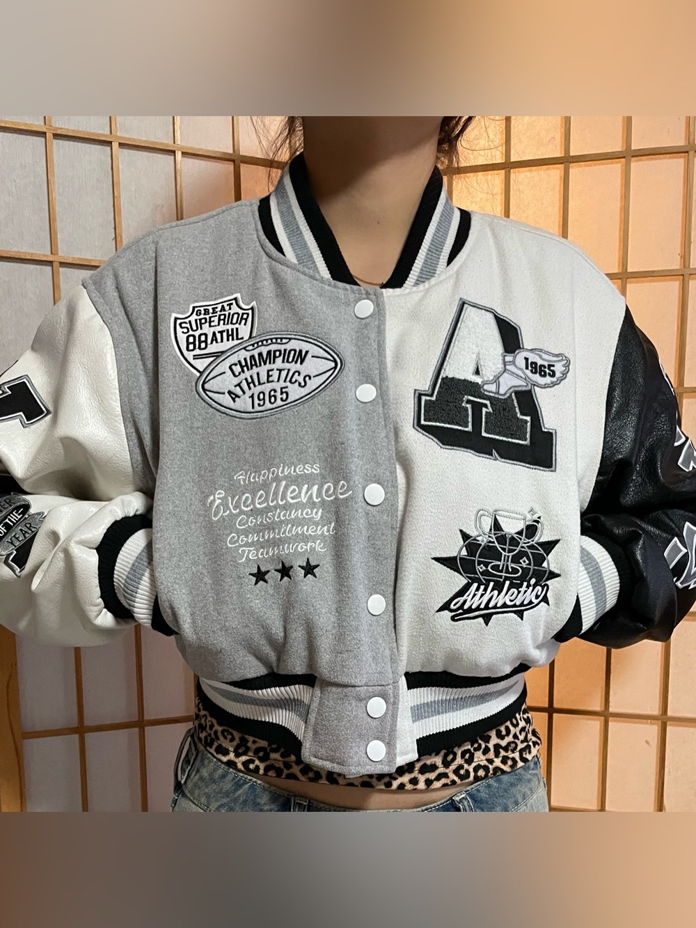 Red Fox Athletic Gray Varsity Jacket
